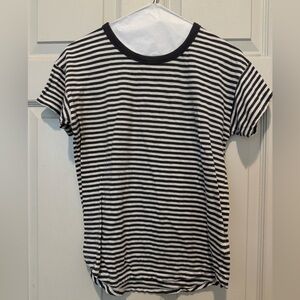 Madewell Striped Tee, charcoal and white, size S